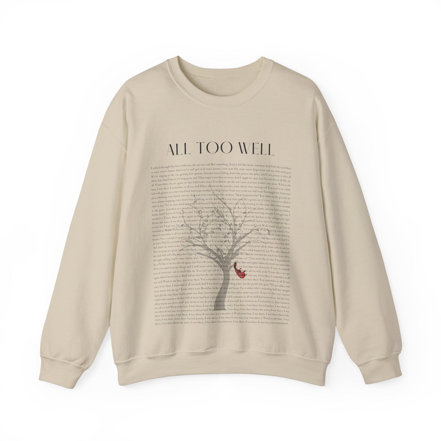 All Too Well Lyric Sweatshirt, R.E.D Album, All Too Well 10 Minute Version, All Too Well Tree With Red Scarf, ATW Lyrics, Taylor Sweatshirt