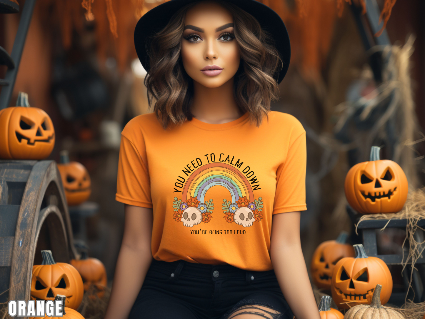 You need to calm down  Halloween, Skull Rainbow, You Need To Calm Down Shirt Rainbow Halloween, What A Ghostly Scene Shirt, Taylor Halloween