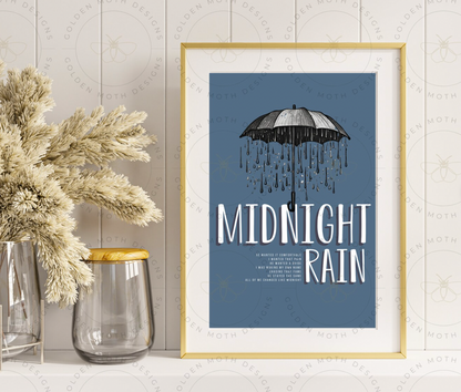 Midnight Rain Artwork, Midnights Album Lyric Artwork, Taylor Artwork, Taylor Mech, Taylor Gift, Digital Download