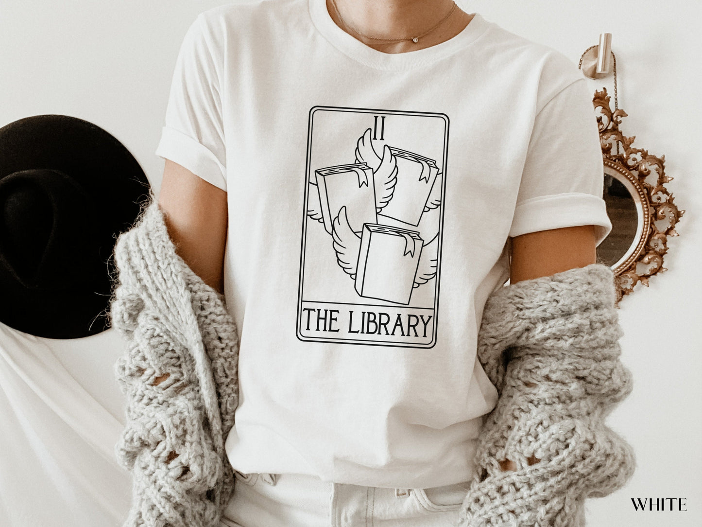 Library Shirt, Author Shirt, The Library Tarot Card, Gift for Librarian, Writing Shirt, Tarot Card Shirt, Book Lover Shirt, Librarian Shirt