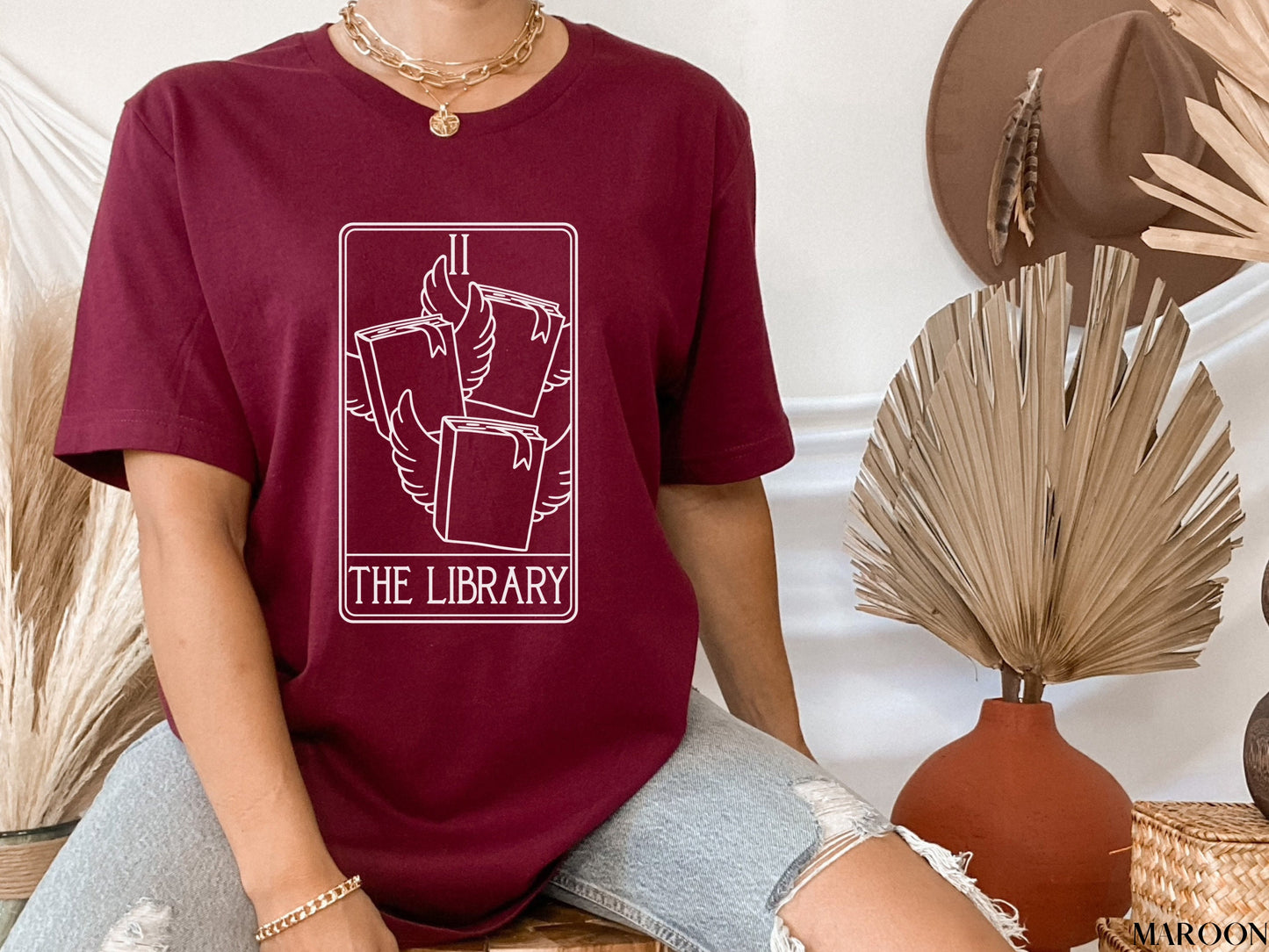 Library Shirt, Author Shirt, The Library Tarot Card, Gift for Librarian, Writing Shirt, Tarot Card Shirt, Book Lover Shirt, Librarian Shirt