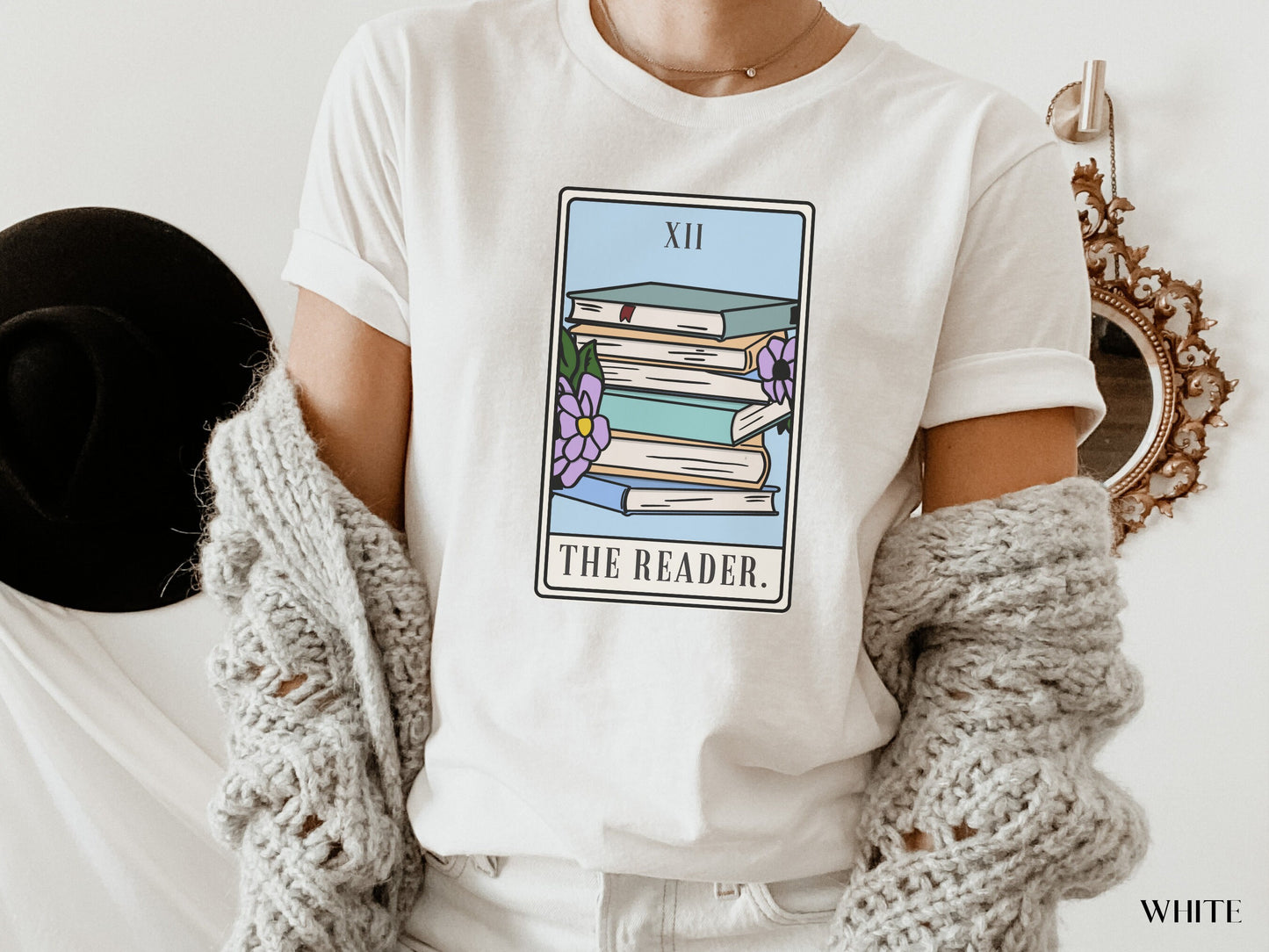 Reader Shirt, Author Shirt, The Reader Tarot Card, Gift for Reader, Writing Shirt, Tarot Card Shirt, Book Lover Shirt, Bookish, TBR, Books