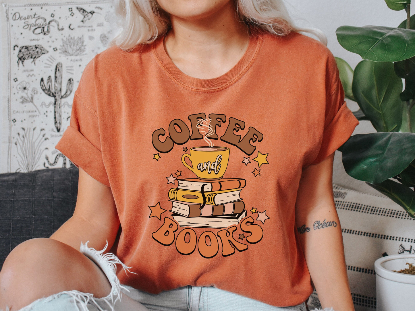 Coffee and Books Shirt - Comfort Colors