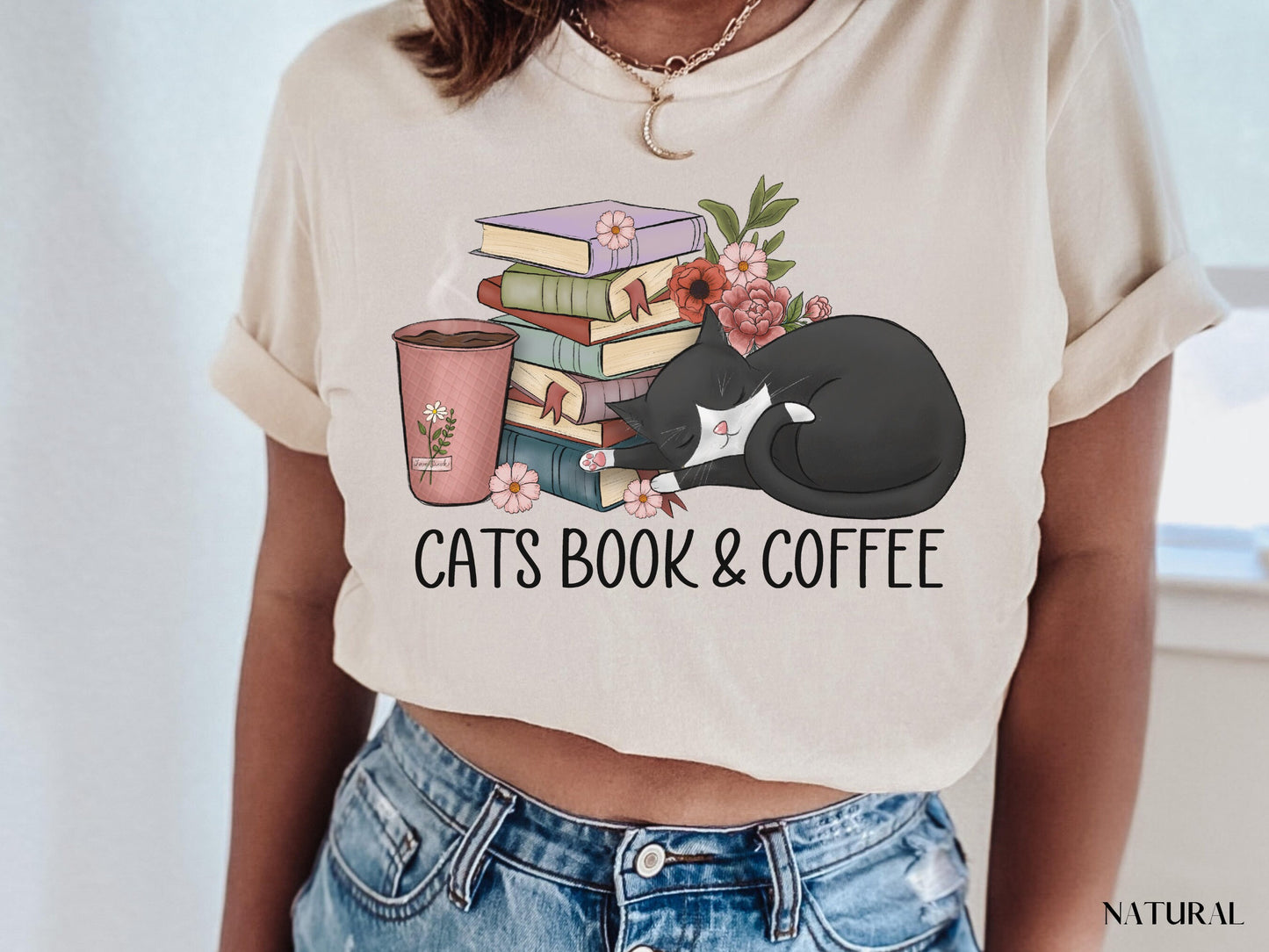 Cats Books and Coffee Shirt