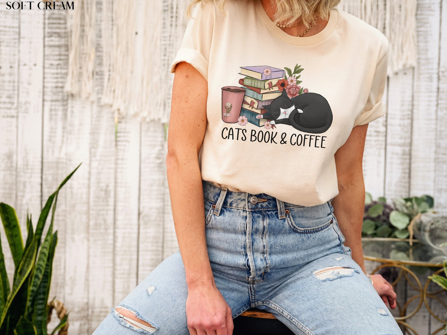 Cats Books and Coffee Shirt