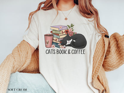 Cats Books and Coffee Shirt