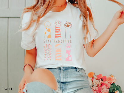 Stay Pawsitive Shirt, Cat Mom Shirt, Cat Shirt, Cat Mom, Cat Lover Shirt, Cat Lover Gift, Crazy Cat Lady, Cat Mom Gifts, Cat Lady, Funny Cat