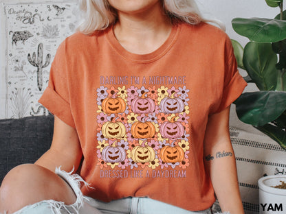 Darling I'm A Nightmare Dressed Like A Daydream Pumpkin Tee