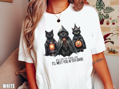 Wait For The Signal And  I'lll Meet You After Dark, Willow Lyric Shirt, Taylor Halloween, Halloween Cat